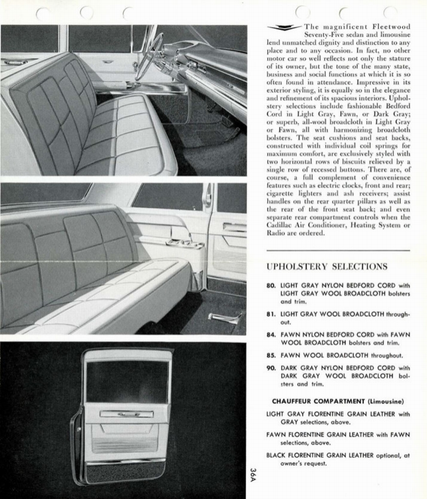 1960 Cadillac Salesmans Data Book Page 81